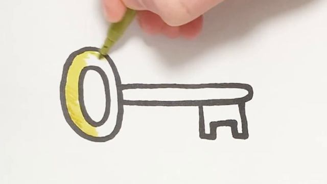 Как нарисовать Ключ - Раскраска Ключик Для детей - Рисунки Раскраски смотреть онлайн