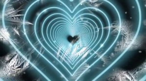 Морозные голубые Сердца Видео фон Заставка на экран 2 часа HD