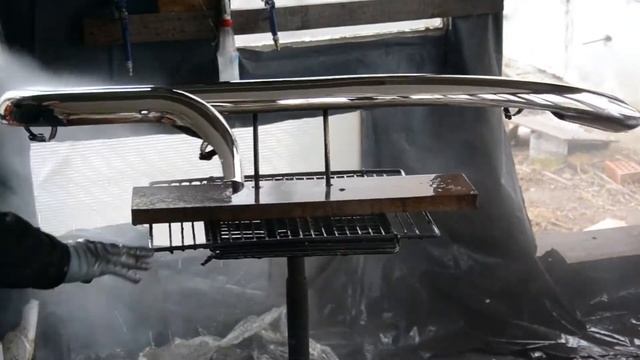 Покрытие хромом защиты глушителя от мотоцикла смотреть онлайн