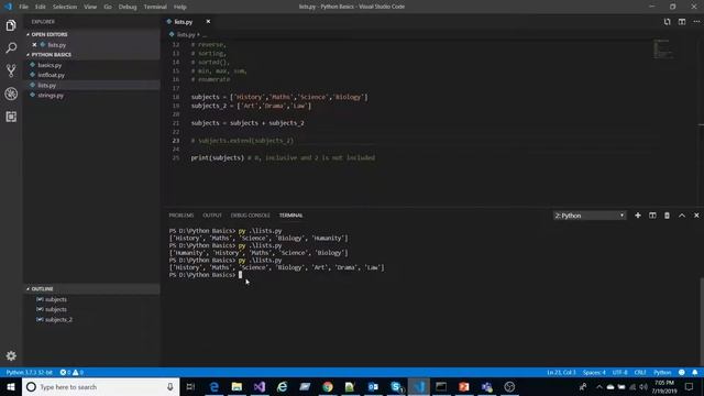 Python Basics : Lists | Python Beginners List | Lists