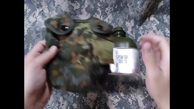 Фляга с чехлом и котелком MIL-TEC Flecktarn смотреть онлайн