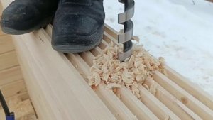 Сверление бруса под нагель