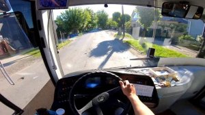 Старт с середины маршрута глазами водителя автобуса. pov driving