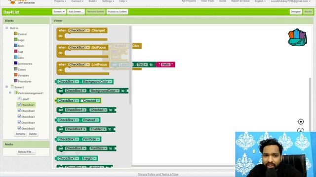 How to use CheckBox and Datepicker in MIT App Inventor 2 |  4/100
