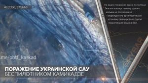 Поражение украинской САУ беспилотником-камикадзе