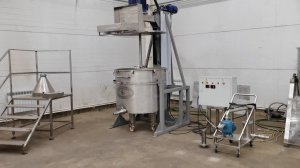 Диссольвер стационарный ДС-К-22 кВт с загрузочной консолью и сменной дежой - видео