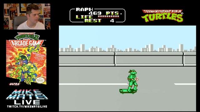 Teenage Mutant Ninja Turtles II: The Arcade Game (NES) Mike Matei Live смотреть онлайн