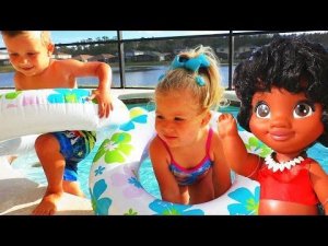 МОАНА Играем с Моаной и Мауи в Бассейне Новые игрушки из мультика Дисней Moana 2016 Видео для Детей