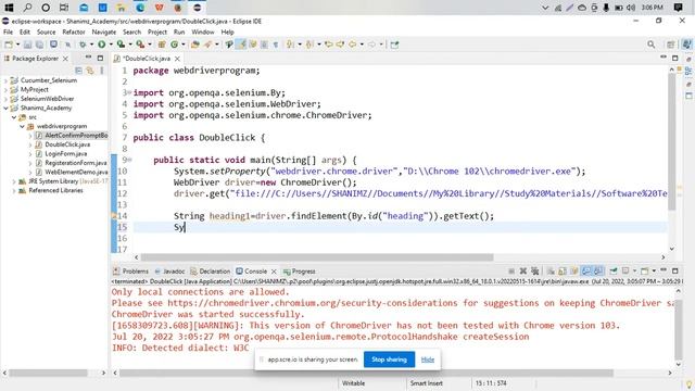 Day 7 - Double Click in Selenium WebDriver | Shanimz Academy