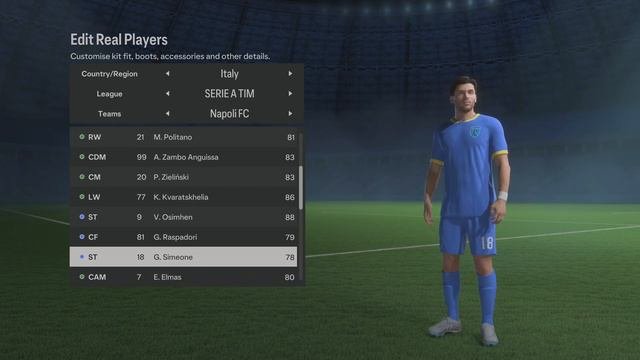 EAFC 24 PS5 - NAPOLI - PLAYER FACES AND RATINGS - 4K60FPS