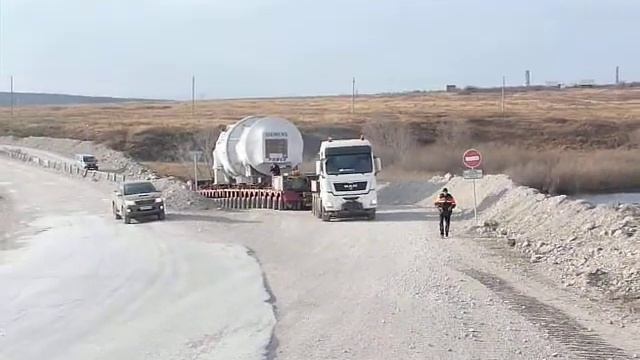 Перевозка газовой турбины 310 тонн АСЭ смотреть онлайн