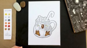 · Скетчинг спиртовыми маркерами · Рисуем совиную кружку · Видеоурок ·