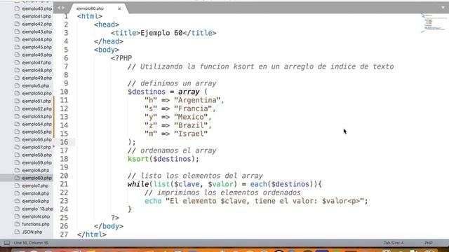 60. Ordenación en PHP con "ksort" смотреть онлайн
