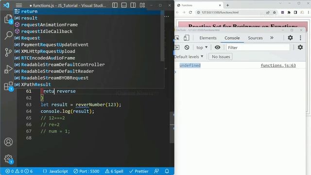 JavaScript Functions Practice Set || JavaScript Tutorial for Beginners  - 70