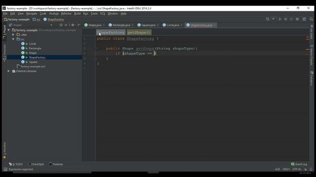 How to implement Factory design pattern in Java byVY