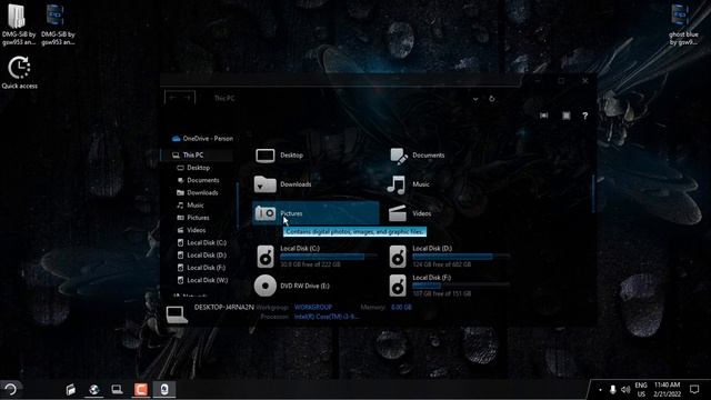 Windows 10 theme Black glass with custom Icon pack - 2022 смотреть онлайн