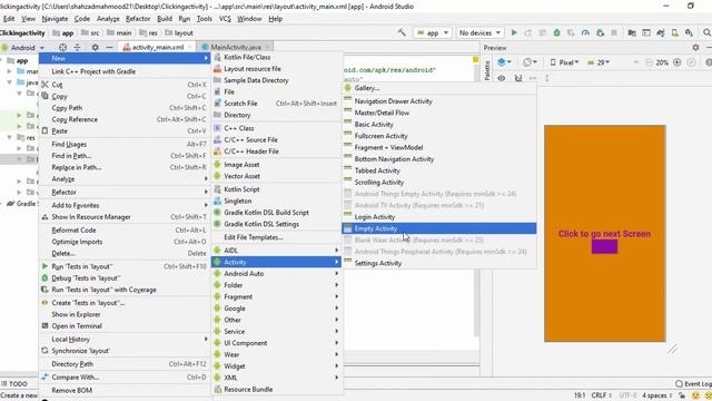 Button click to go next screen in Android Studio || XML & JAVA coding || Easy Steps смотреть онлайн