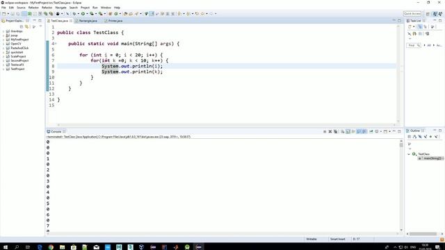 Java - цикл for; вложенные циклы for; использование for