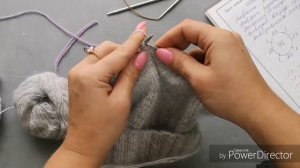 Шапка спицами из пуха норки (ангорка) на обьем головы 52/55 с описанием для взрослой шапки