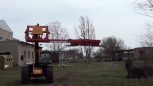 Пила Elkaer Maskiner HS2300 на телескопическом погрузчике JCB