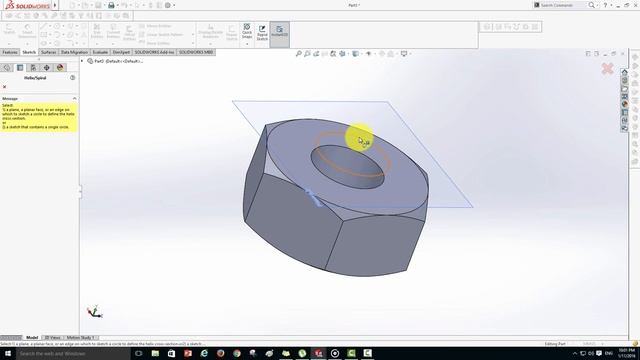 Уроки Solidworks 2016 "Гайка"