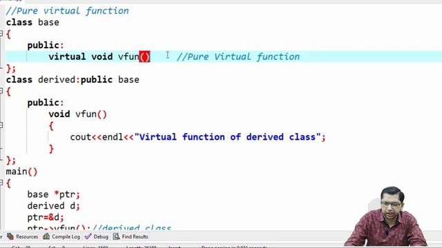 Pure Virtual Function in C++ Programming | By Professor Pankaj Gupta | BIIT