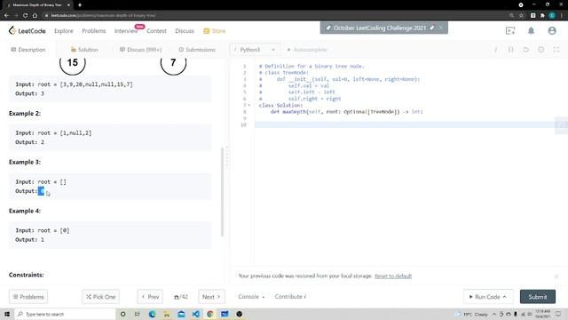 LeetCode 104. Maximum Depth of Binary Tree using Python and Recursion смотреть онлайн