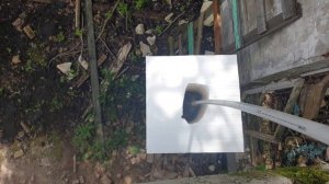 Раскаленный утюг через 3 метра пенопласта.