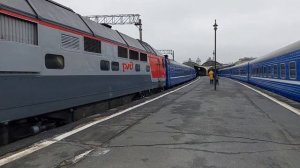 Отправление ТЭП70 с поездом Санкт-Петербург - Гомель/Гродно