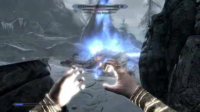Skyrim - Pure Mage vs. Legendary Dragon on Legendary Difficulty SOLO NO CRAFTING NO DAMAGE
