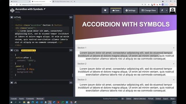 2- Accordion with symbols كيفية انشاء الاكورديون смотреть онлайн