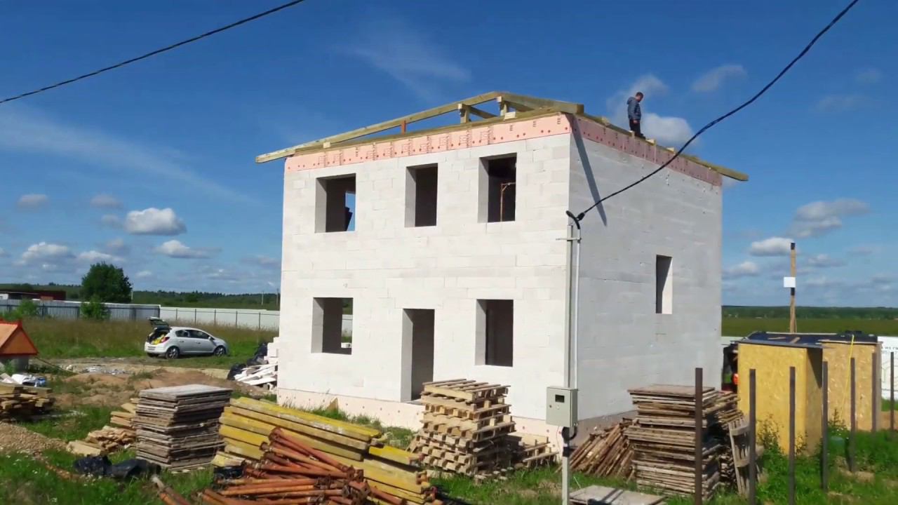 Теплое перекрытие из СИП панелей на проекте Сумароково. Двухэтажный дом в Ступинском районе.