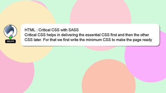 HTML : Critical CSS with SASS смотреть онлайн
