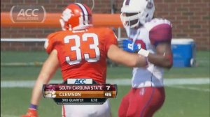 ACC Must See Moment | Clemson's Spencer Shuey Big Hit | ACCDigitalNetwork