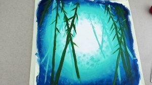 Легкая акриловая живопись Пейзаж с оленем.  Ежедневная арт-терапия