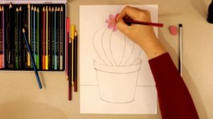 КАК НАРИСОВАТЬ КАКТУС КАРАНДАШАМИ? Урок рисования ✏️