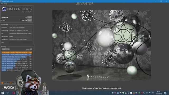 CINEBENCH R15 xeon E5 2680 v2 смотреть онлайн