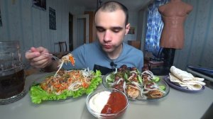 МУКБАНГ АСМР / ПРИКОЛ / СЛОМАЛ ВИЛКУ / ЛЮЛЯ КЕБАБ 3 ВИДА / ПЛОВ С МЯСОМ / ОБЖОР/ EATING ASMR Mukbang