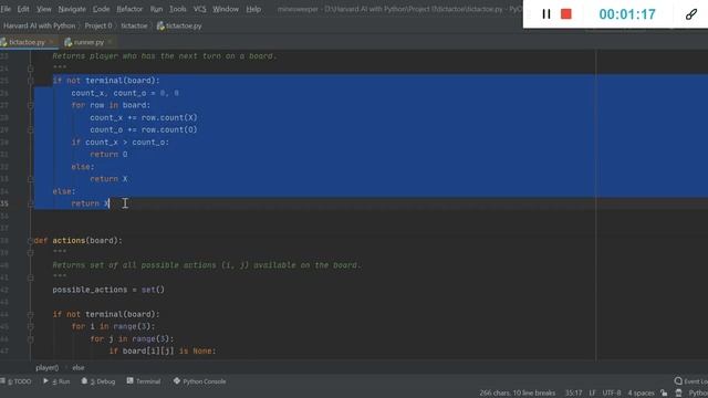 PROJECT 0b “Tictactoe” - CS50 Artificial Intelligence with Python