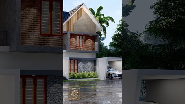 Semi-Contemporary House Design - AR Concepts Interiors and Builders. Contact Us : +91 9846015558