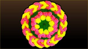 Коврик попкорн крючком. Круглый коврик крючком. Обвязка крючком.