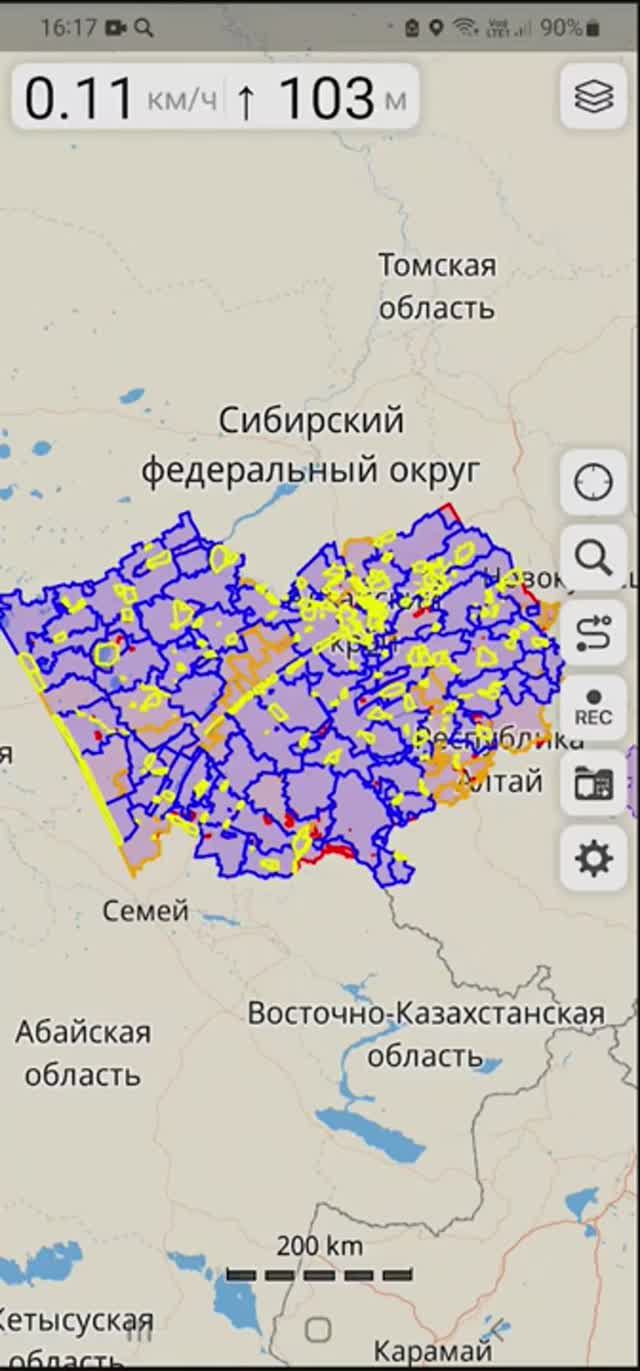 Карта охотничьих угодий Алтайского края