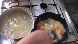 Сырный суп с мясом