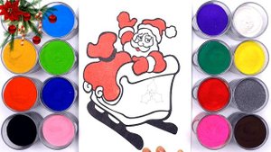НОВОГОДНЯЯ раскраска для детей Дед Мороз с подарками . Рисование песком от BabyBox art