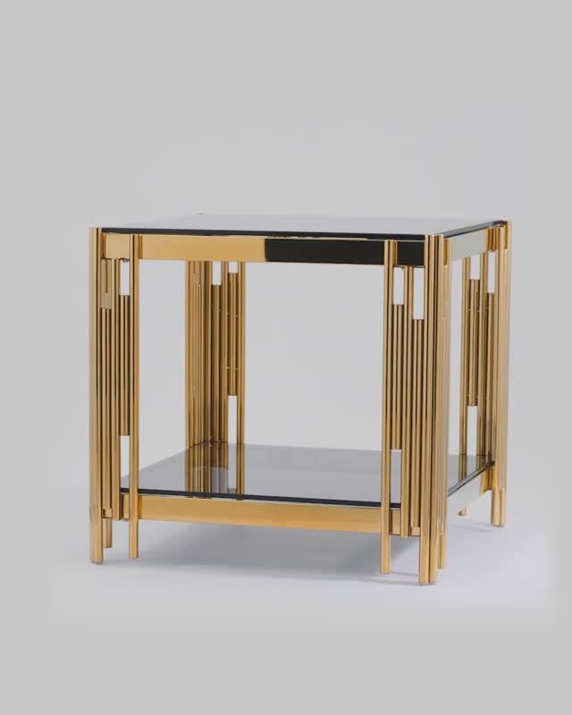 Журнальный столик 55*55 ГЭТСБИ. Столик в современном дизайне со стеклянной столешницей