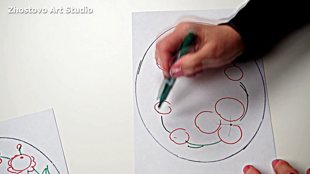 Составление композиции в Жостовской росписи. Художник Лариса Гончарова смотреть онлайн