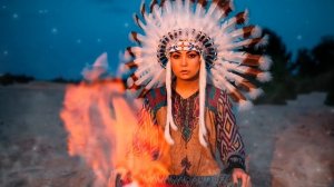 Native American Flute Sleep: ? Indigenous Low flute & Fire ? night sounds sleep meditation