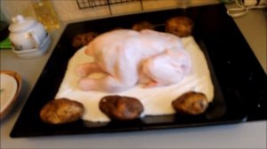 Как запечь курицу на соли. Рецепт. Быстро.