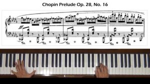 Chopin Prelude Op. 28, No.16 in B-flat minor Piano Tutorial