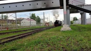 Ретро паровоз. Поезда .Музей железнодорожной техники.